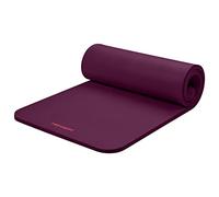 Retrospec Solana Yoga Mat 1" Thick w/Nylon Strap for Men & Women - Non Slip Exercise Mat for Home Yoga, Pilates, Stretching, Floor & Fitness Workouts - Boysenberry
