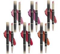Retrospecti Lipstick, Double Ended Lipstick Automatic Lip Liner Matte Waterproof Non-fading Non-stick Lipstick, Double Ended Lipstick, Double Ended Lipstick and Lip Liner (mix6PC, One Size)