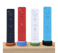 RETROSUN New Replacement Remote Control with Built in Motion Plus and Nunchuck Compatible with Wii and Wii U Remote Controller with Gamepad Joystick and Silicone Case and Wrist Strap (Red