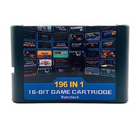 Retrotech 196 In 1 V2 Multi Game Cartridge For Sega Genesis Console - Black