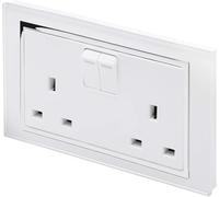 Retrotouch 00164 Stunning Innovative Designer Range 13A Double Plug Socket with Switch, White