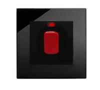 Retrotouch 45A Cooker switch with Neon DP, Black PG,w8 x h86 x d86 mm