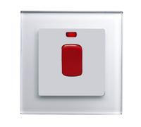 Retrotouch 45A Cooker switch with Neon DP, White PG