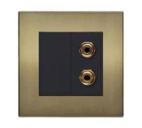Retrotouch Aura BM13BB-SP1B Twin Speaker Post Socket - Brushed Brass