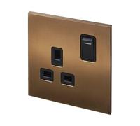 Retrotouch Aura BM14BZ-SSSB 1 Gang Single Socket - Brushed Bronze