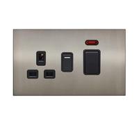 Retrotouch Aura BM26BN-SDCB Cooker Switch & Socket - Brushed Nickel