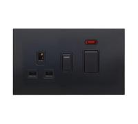 Retrotouch Aura MM26MB-SDCB Cooker Switch & Socket - Matt Black