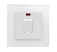 Retrotouch Crystal Glass 20A DP Switch with Neon in White