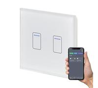 Retrotouch Crystal+ Touch WiFi Switch | 3 Gang Smart Light Switches | Multi Control | Remote Control | App Compatible With Alexa & Smart Life | White Glass Finish | LED Indicator