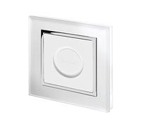 Retrotouch Smart Button Plate in White Glass Chrome Trim for Philips Hue Smart Button, 02830
