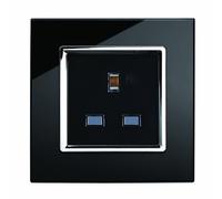 Retrotouch Stunning Innovative Designer Range 13A Single Plug Socket, Black