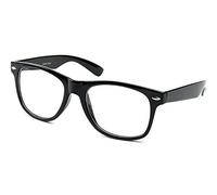retroUV® Clear Retro Style Oversized Black Frame Nerd Geek Glasses
