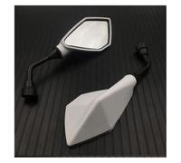 retroviseur embout guidon For Suzuki Motorcycle Folding Side Rearview Mirror 10mm Mirrors Bar Rear Rotation View(White)
