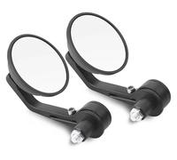 retroviseur embout guidon Motorcycle Rearview Mirror Center Beautiful Stable Decoration Side Wing Mirrors(2pcs White lens)