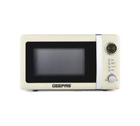 GEEPAS 20 Litre 700W Digital Freestanding Microwave Oven with Variable Power Levels, Automatic Defrost Countertop Microwave with Safety Lock, 12 Preset Cooking Functions | Cream | Retrovive