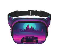 Retrowave Pictures Fanny Pack For Women Waterproof Adjustable Belt Bags Waist Pack Fashion Casual Crossbody Bags Bum Bag For Running Workout Hiking Traveling, Black, One Size