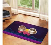 Retrowave Pictures Printed Pet Bowl Mats, Non-Slip And Tasteless Dog And Cat Feeding Mats