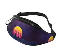 Retrowave Pictures Waist Bag Bumbags for Men Women, Print Polyester Waist Pack for Travel Walking Sport with Adjustable Strap