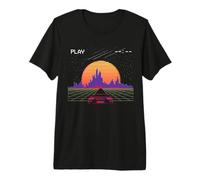 Retrowave Synthwave Sunset Fast Car Aesthetic Premium T-Shirt