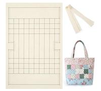Retrowavy 20.5 x 16 x 10 Inches Quilted Tote Bag Sewing Pattern Printed Batting Large Tote Template with 2 Pcs 31.5 inches Fabric Straps for Patchwork and DIY Sewing Projects