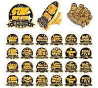 Retrowavy 24 Pcs Employee of the Month Lapel Pin 1-12 Month Employee Recognition Pins Excellence in Service Pins Appreciate Pins for Employee Team Staff, brass, plated with gold, no gemstone