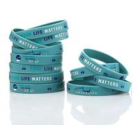 Retrowavy Suicide Prevention Awareness Bracelets Silicone Wristbands Teal Purple Ribbon Support Bracelets Suicide Awareness for Women Men Teen Mental Health Care Activities Supplies