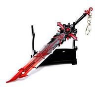 retsamradassaT Genshin Impact Diluc Wolf's Gravestone Metal Claymore Weapon Sword Blade Keychain RedBlack Standard