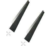 Retsun 2 Sets Extra-Wide Door Brush Seal Strip - 61mm (2.4") Width, 880mm (34.6") Length, Silver Aluminum Frame with Durable Black PP Bristles, Dustproof & Weatherproof(1.5in, 2)