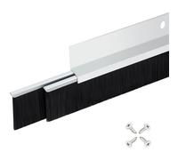 Retsun Dual-Layer Door Brush Seal Strip - 53mm (2.1") W x 880mm (34.6") L, Silver Aluminium Frame with Durable Black PP Brush Bristles, Draught, Weatherproof & Pest Control (Double3cm, 1)