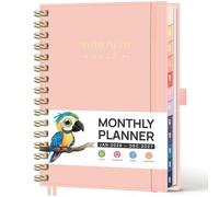RETTACY 2026-2027 Monthly Planner, Jan 2026 - Dec 2027, Medium Size (5.7" x 8.3"), 2026-2027 Calendar, 24-Month Tabs, Flexible Plastic Cover, 100 GSM Thick Paper, Spiral-bound (Pink)