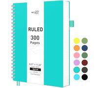 RETTACY A4 Notebook,Wirebound Colorful Spiral Notebooks 150 sheets/300 pages for Writing,100gsm College-Ruled Paper, PVC Hardcover, for Women Men Work Office School,21.5 x 27.9cm - Turquoise