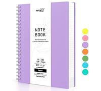 RETTACY A4 Notepad, Notebook, Spiral Bound Notebooks, 150 Sheets/300 Pages for Writing, 100 GSM College Ruled Paper, PVC Hardcover, 8.5 x 11 Inch - Purple
