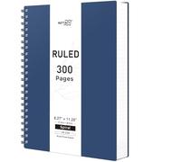 RETTACY A4 Spiral Notebook, Lined Notepad, 300 Tear-Out Pages, Dark Blue