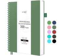 RETTACY A4 Spiral Notebook, Lined Notepad, 300 Tear-Out Pages, Dark green