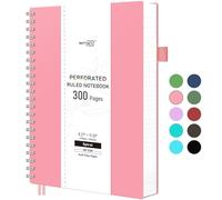RETTACY A4 Spiral Notebook, Lined Notepad, 300 Tear-Out Pages, Pink