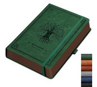 RETTACY A5 Blank Notebook, Leather Hardcover Journal, 320 Pages, DarkGreen