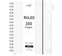 RETTACY A5 Dotted Notebook, Bullet Dot Grid Journal, Wirebound Spiral Notebooks 300Pages /150 Sheets for Writing,100gsm, PVC Hardcover, for Women Men Work Office School, 14.5 x 21cm - Transparent