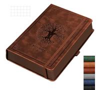 RETTACY A5 Graph Notebook, Leather Hardcover Journal, 320 Pages, Brown