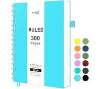 RETTACY A5 Notebook, Notepad, Wirebound Spiral Notebooks 300 sheets/150 Pages for Writing,100gsm College-Ruled Paper, Flexible Plastic Cover, for Women Men Work Office School,14.5 x 21cm - Blue