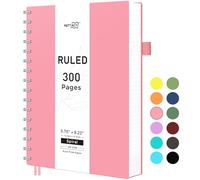 RETTACY A5 Notebook, Notepad, Wirebound Spiral Notebooks 300Pages /150 Sheets for Writing,100gsm College-Ruled Paper, Flexible Plastic Cover, for Women Men Work Office School,14.5 x 21cm - Pink