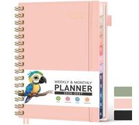 RETTACY Academic Diary, Aug 2026 - Jul 2027, Week to View, A5 Size (14.5 x 21 cm), Weekly Planner for Student & Teacher, 12-Monthly Tabs,100 GMS Paper - Pink
