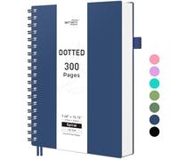 RETTACY B5 Dotted Notebook, Bullet Dot Grid Journal, Wirebound Spiral Notebooks 300Pages /150 Sheets for Writing,100gsm, PVC Hardcover, for Women Men Work Office School,19 x 25 cm - Navy blue