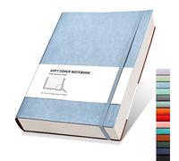 RETTACY B5 Lined Notebook, Leather Softcover Journal, 320 Pages, Light Blue | Notepad for Men Women, 100 GSM Thick Ruled Paper, for School Office Writing - 19 × 25 cm