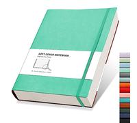 RETTACY B5 Lined Notebook, Leather Softcover Journal, 320 Pages, Mint Green | Notepad for Men Women, 100 GSM Thick Ruled Paper, for School Office Writing - 19 × 25 cm