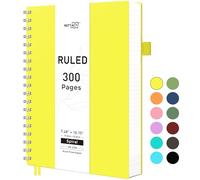 RETTACY B5 Wirebound Notebooks Colorful Spiral Notebooks 150 sheets/300 pages for Writing,100gsm College-Ruled Paper, PVC Hardcover, for Women Men Work Office School,19 x 25 cm - Yellow