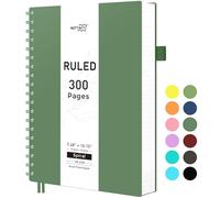 RETTACY B5 Wirebound Notebooks Notepad150 sheets/300 Pages for Writing,100gsm College-Ruled Paper,Flexible Plastic Cover, for Men Work Office School,19 x 25 cm - Dark Green