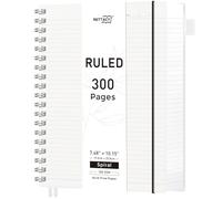 RETTACY B5 Wirebound Notebooks Notepad150 sheets/300 Pages for Writing,100gsm College-Ruled Paper, PVC Retro cover, for Men Work Office School,19 x 25 cm - Transparent