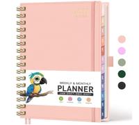 RETTACY Diary 2027, A5 Weekly & Monthly Planner, Appointment Book, Pink | 2027 Week to View, Jan-Dec, 12-Monthly Tabs, Flexible Plastic Cover, Inner Pocket, 100 GSM Paper - 14.5 × 21 cm