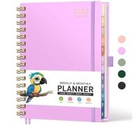 RETTACY Diary 2027, A5 Weekly & Monthly Planner, Appointment Book, Purple | Week to View, Jan-Dec, 12-Monthly Tabs, Flexible Plastic Cover, Inner Pocket, 100 GSM Paper - 14.5 × 21 cm