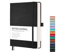 RETTACY Dotted Notebook - A5 Dotted Grid Journal with 256 Pages,120gsm Thick Paper,8 Perforated Pages,Smooth PU Leather,Inner Pocket,5.75'' × 8.38''
